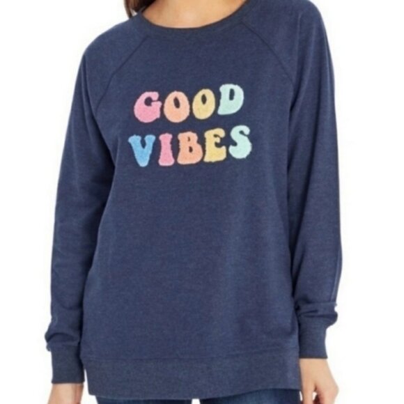 Wildfox Good Vibes Blue Sweatshirt Plus Size Curvy Plush Comfortable Size XXL - Picture 1 of 11